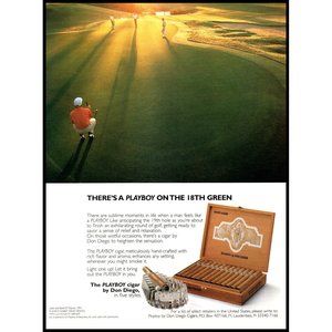 1997 Playboy by Don Diego Cigars Vintage Print Ad Golfing Golf 18th Green Art